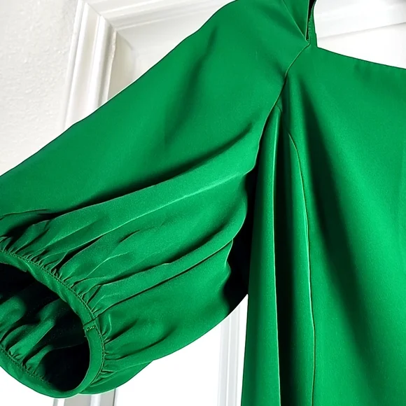 Banana Republic Green Sheath Dress with Bishop Sleeves Size S - Picture 6 of 11
